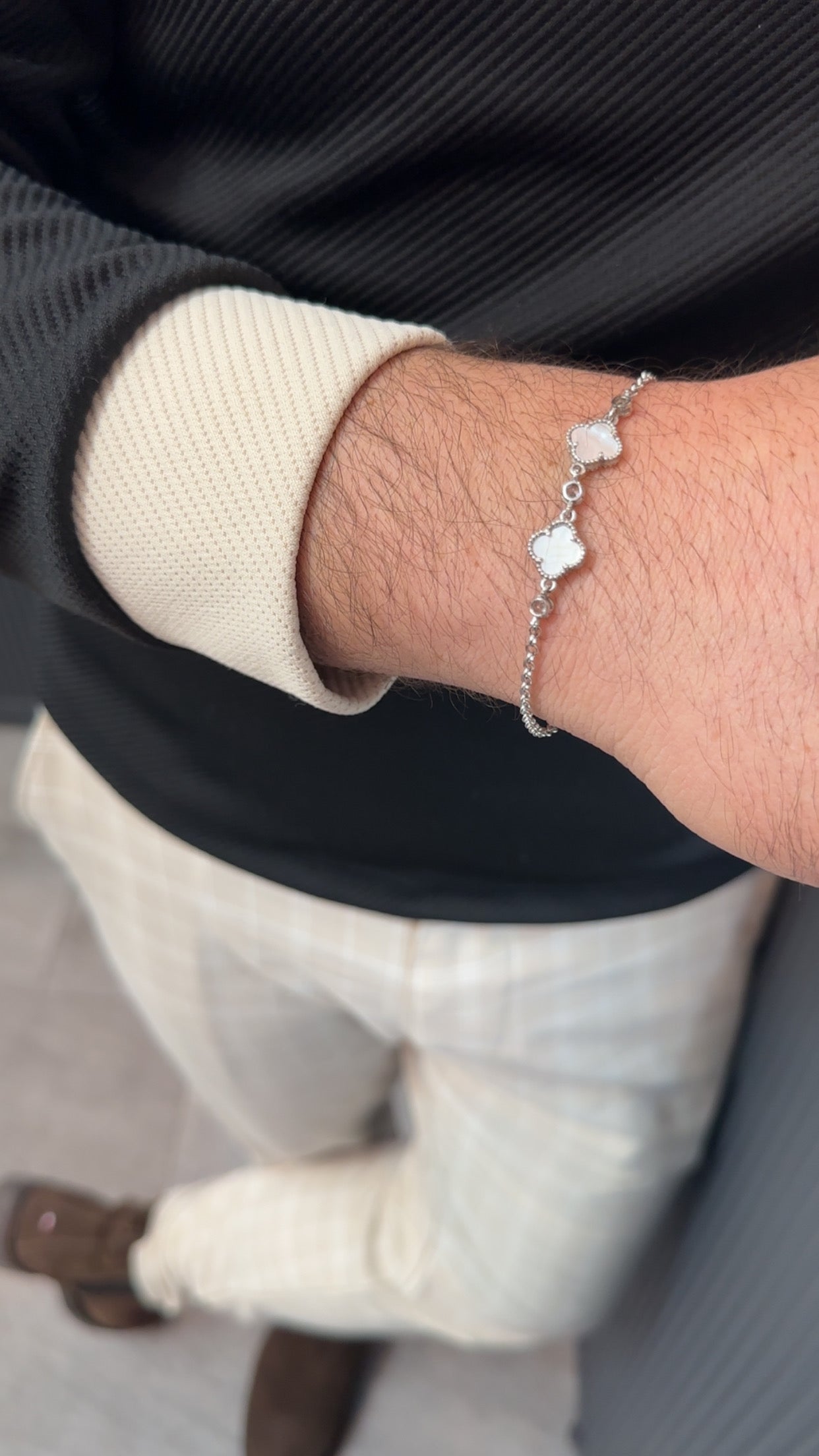 Silberarmband-white klee