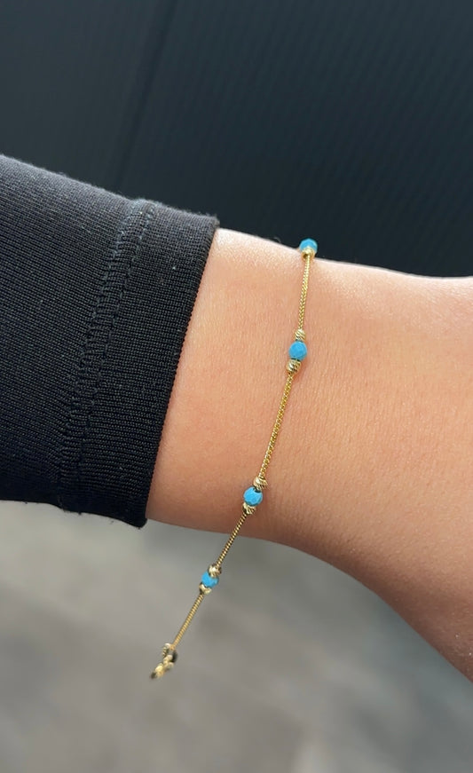 Goldarmband-Türkiser Stein