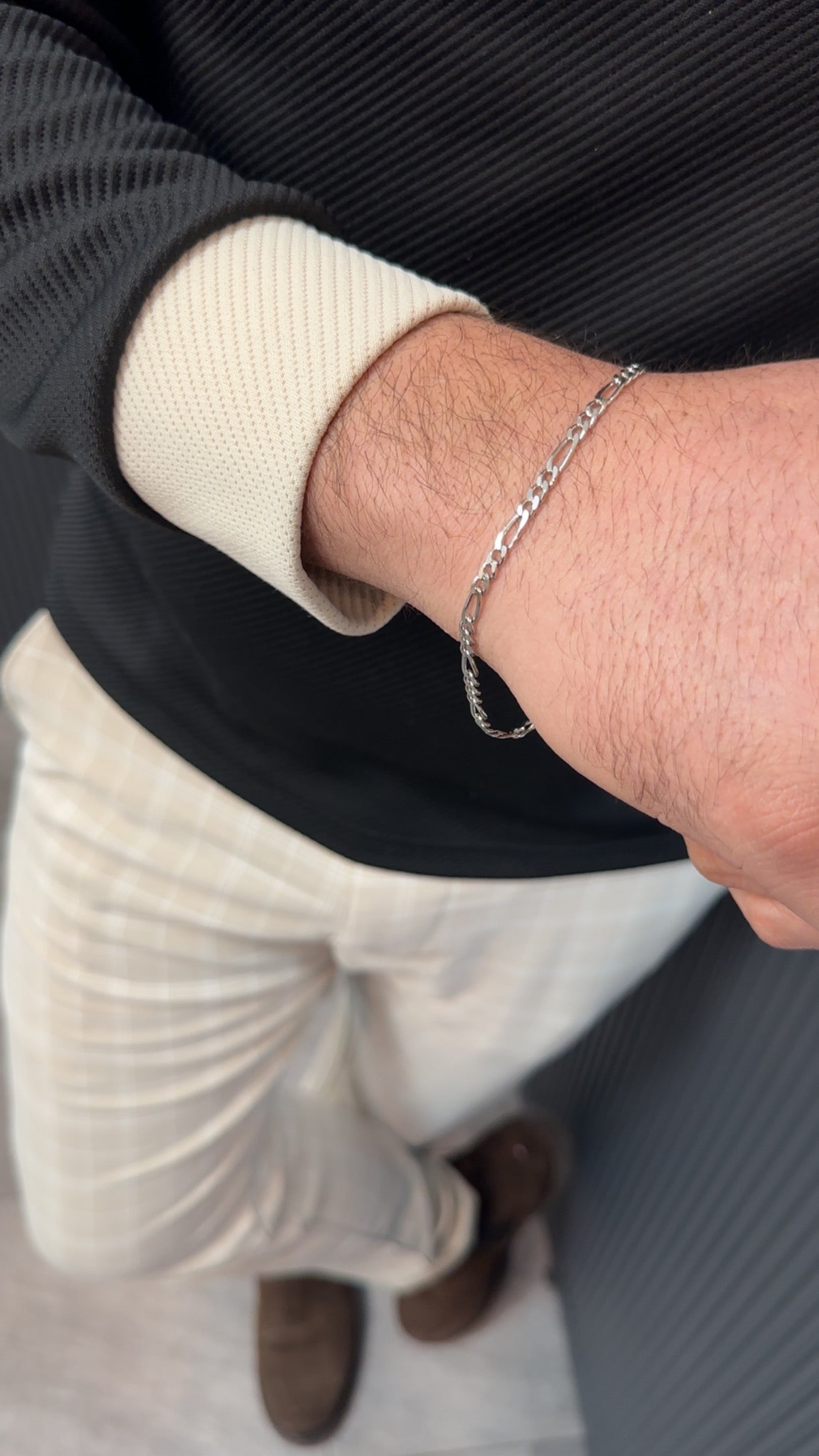 Silberarmband-Figaro