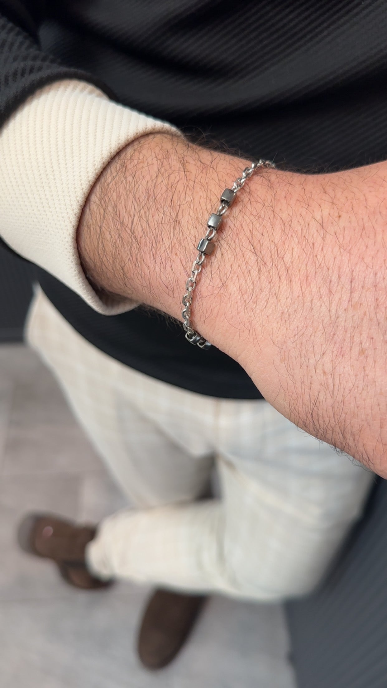 Silberarmband-Würfel